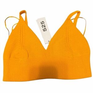 525 America NWT Women's Marigold Cotton‎ Sweater Bralette Top size Small S